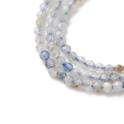 1 Аквамарин 2 мм фасетирани – близък план, отвор ~0,5 мм