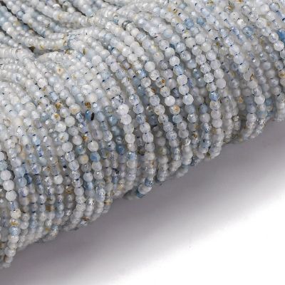 Аквамарин естествен, фасетирани мъниста 2 мм - наниз 38 - 39см