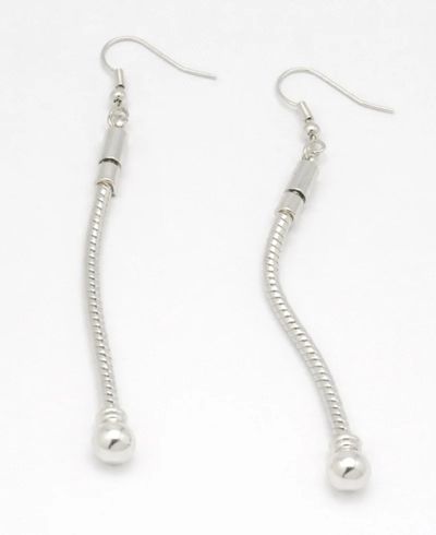 Oснова сребрист метал за обеци с кука и удължител на винт