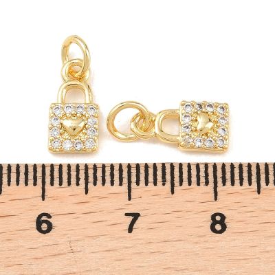 18K позлатена месингова висулка катинар със сърце и цирконий, 11 мм - 1 бр
