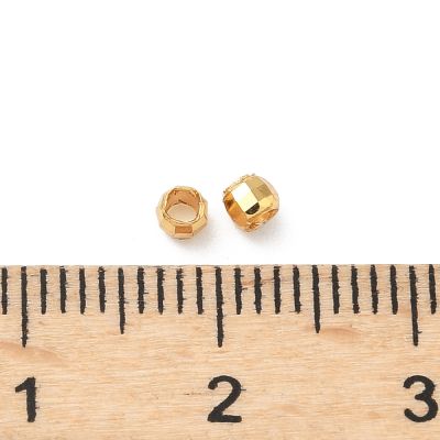 Фасетирани мъниста 2.8x2.3мм с 24К златно покритие - 10 бр