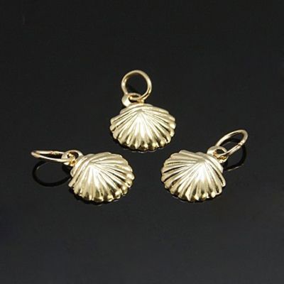 Висулка мида с 14K златно ламиниране / 1/20 Gold Filled,  9 мм - 1 бр