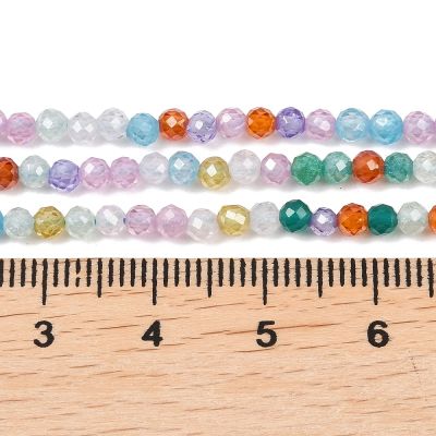 Цветен фасетиран кубичен цирконий мъниста 3.5х3мм (наниз ~36 см)