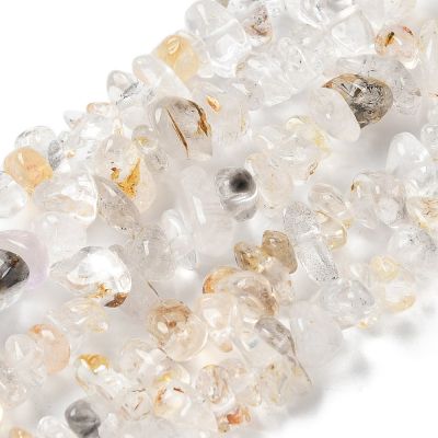 Естествен Херкимер (Herkimer Diamond) чипс мъниста 5~8x5~8мм - наниз около 40см
