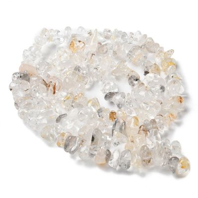 Естествен Херкимер (Herkimer Diamond) чипс мъниста 5~8x5~8мм - наниз около 40см