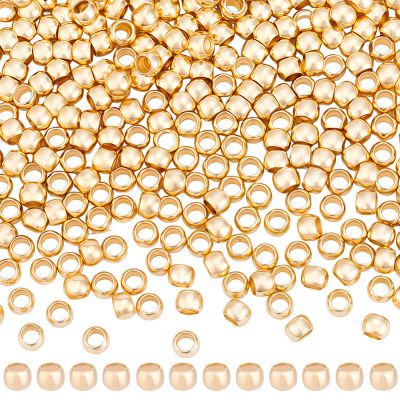 Мини мъниста 3x2.3мм с 14K златно ламиниране/ Gold Filled - 20 бр.