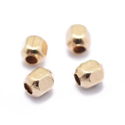Фасетирано овално мънисто 2.2x1.8мм с 14K златно ламиниране/ 1/20 Gold Filled - 10 броя
