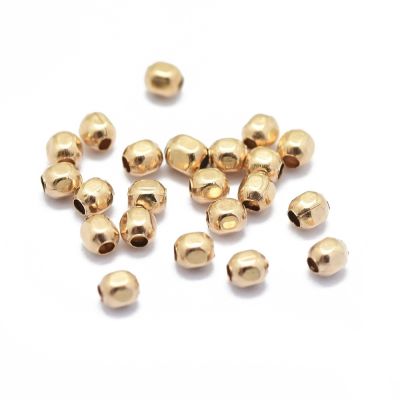 Фасетирано овално мънисто 2.2x1.8мм с 14K златно ламиниране/ 1/20 Gold Filled - 10 броя