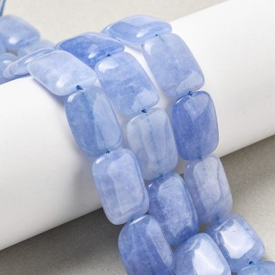 Кварц „Malaysia jade“ правоъгълни мъниста 18x13x5 мм, Aquamarine - 10 бр/ наниз 18,5см