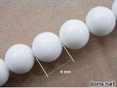 White stone beads 6 mm 