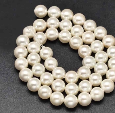 Перли полирани, Shell Pearl 6мм, около 65-69 броя