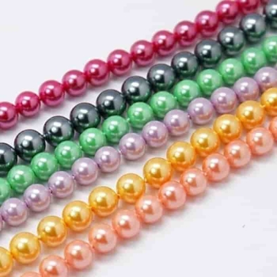 Перла от седеф в различни цветове 6мм модел 265 - 1 брой