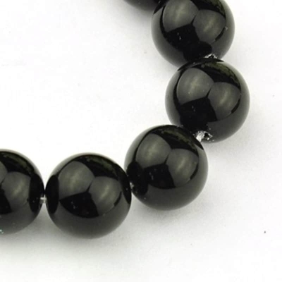 Black Diamond Gemstone- 8мм, Черен камък - 38 броя
