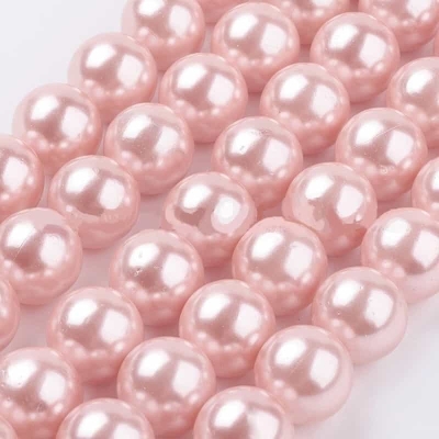 Перли Shell Pearl Клас А, цвят light pink 8мм, около 50  броя