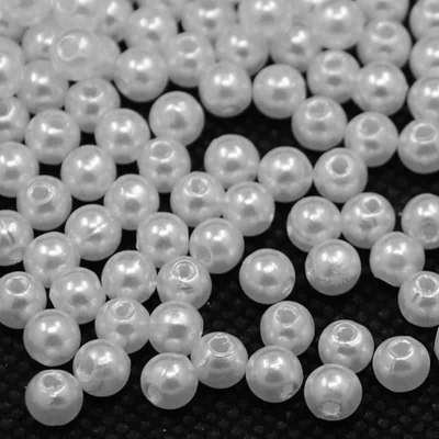 Перли акрилни 4 мм с цвят седеф- пакет 300броя 