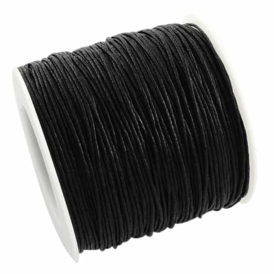 Cotton cord with wax coating black