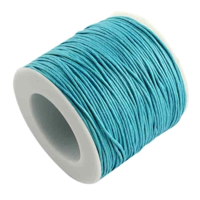 Cotton cord with wax coating blue