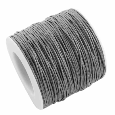 Cotton cord with waxy coating gray