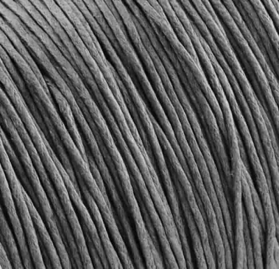 Cotton cord with waxy coating gray 1