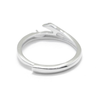Сребърна основа за пръстен с плочка и пин за камък или перла 1