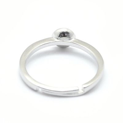 Сребърна основа за пръстен с регулируема 16.5мм халка 1
