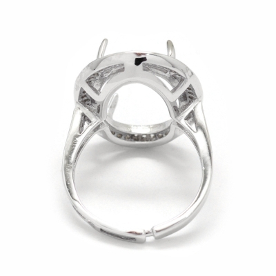 Основа за сребърен пръстен с покритие от платина и декорация 2
