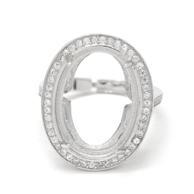 Основа за сребърен пръстен с покритие от платина и декорация 4