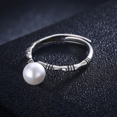 Дамски сребърен пръстен с Клас А перла 2