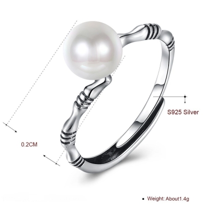 Дамски сребърен пръстен с Клас А перла 5