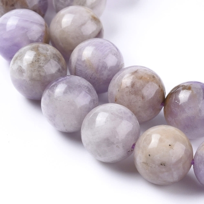 Полускъпоценни камъни Нефрит на мъниста 8мм в цвят Lavender на наниз