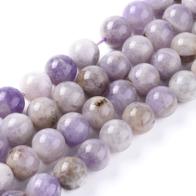 Полускъпоценни камъни Нефрит на мъниста 8мм в цвят Lavender на нанизи