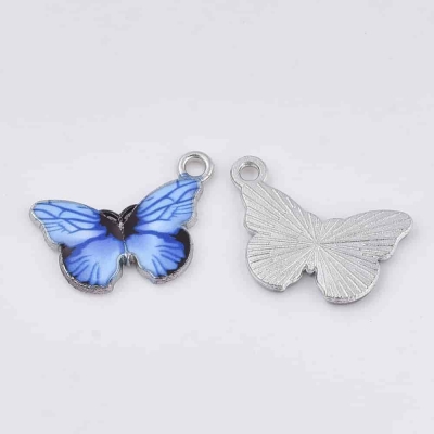 Висулка Blue Butterfly, Пеперуда 13.5x20x2мм - (5бр)