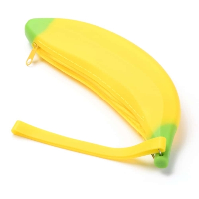 Силиконов несесер за моливи и козметика с форма на банан 2