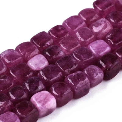 Доломит на кубични 7мм пурпурни мъниста с подобрен цвят нанизи
