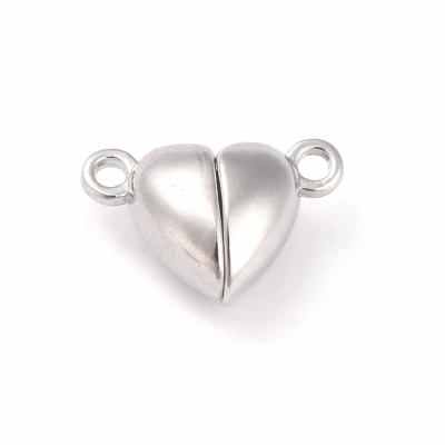 Метална закопчалка с магнити и форма на сърце 9,5x15 мм