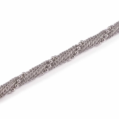 Дамска сребриста гривна от мрежеста стомана 304 АА