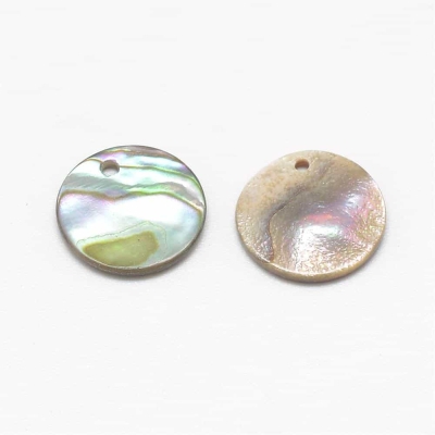 Седефена кръгла висулка от мида  Paua, 11~12x1мм 