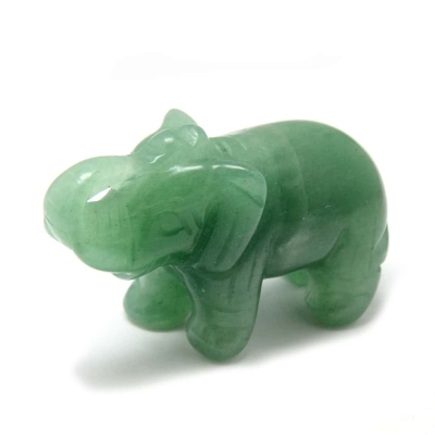 Декоративно слонче от Зелен Авантюрин с размер 52x21x30 мм - 1 брой  
