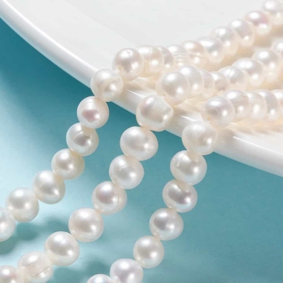 Естествени култивирани сладководни перли, кръгли 2