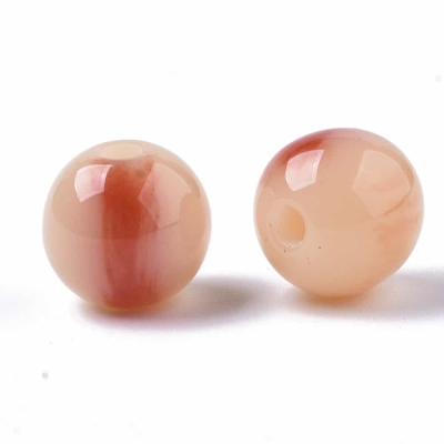 Мъниста от епоксидна смола, имитация на кръгъл розов скъпоценен камък