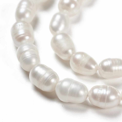 Естествена, култивирана сладководна перла 7,5~9,5x5,5~6,5 мм - 21~22 бр   