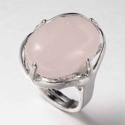 2 Регулируем дамски пръстен с камък Розов кварц